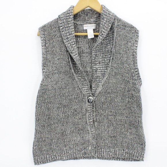 Draper’s & Damon’s Petite Women's Casual Outdoor Gray Sleeveless Knit Vest PL - Picture 1 of 10